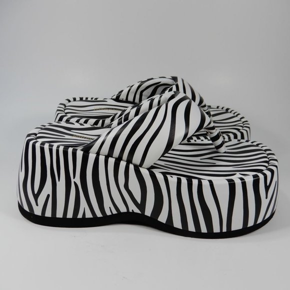 Jeffrey Campbell Crybaby Platform Thong SANDALS Size 5.5 Zebra Print NEW $125 - Picture 9 of 16
